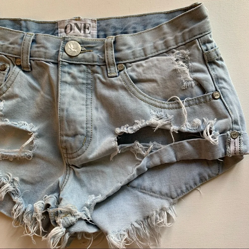 One Teaspoon Bandits Denim Shorts Sz 25 - Picture 4 of 15
